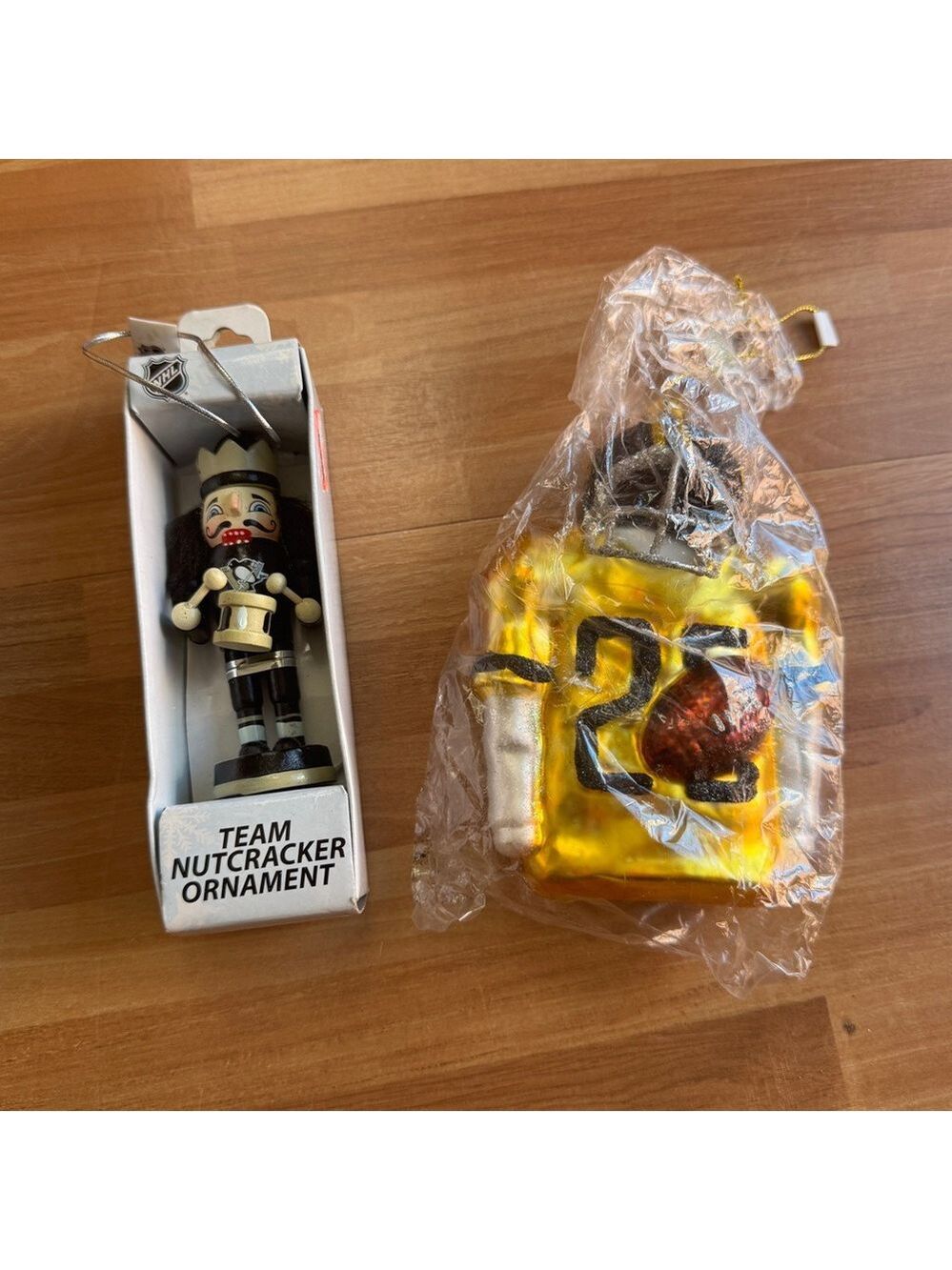 Pittsburgh sports NHL and football Christmas ornament bundle nutcracker NWT